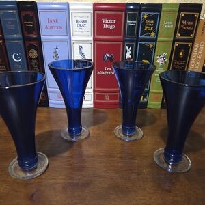 Vintage Set Of 4 Cobalt Marana Goblets